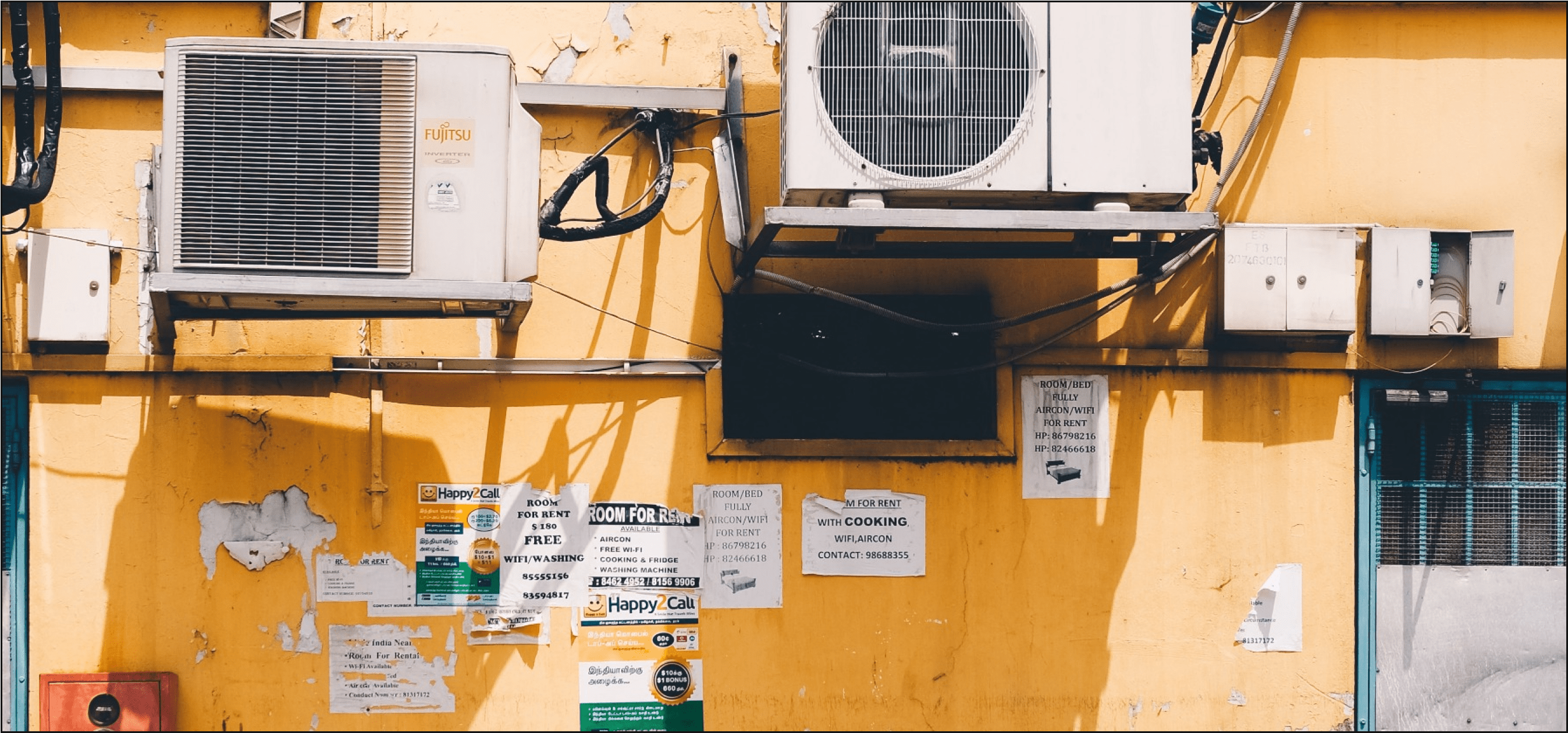 This photo shows an HVAC unit installed in a house.